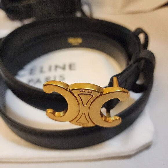 🌸🌹Celine 🌹 Women's Belt Triomphe in Taurillon Leather 💖✨ - Picture 1 of 9